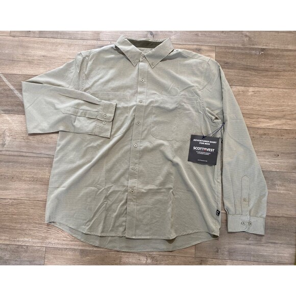 SCOTTeVEST Adventurer Mens XL 6 Pocket Long Sleeve Hiking Security Shirt - Picture 1 of 10
